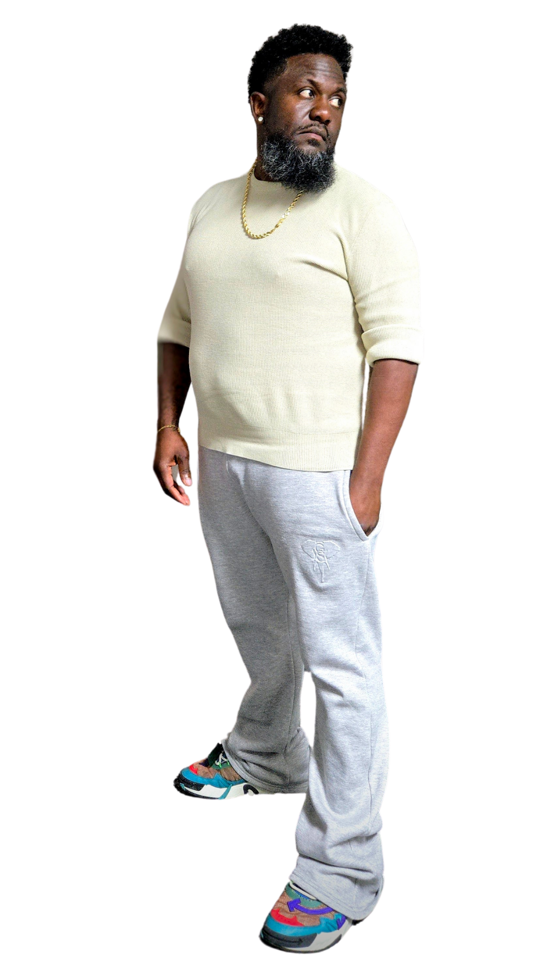 Embossed Flare Joggers