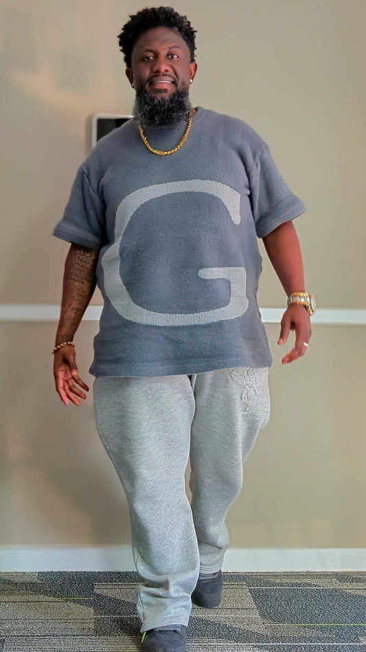 Embossed Flare Joggers