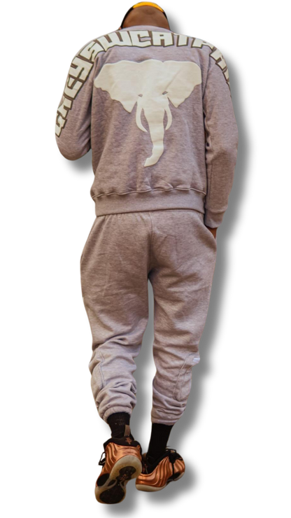 3d puff Grey SweatPants Crewneck